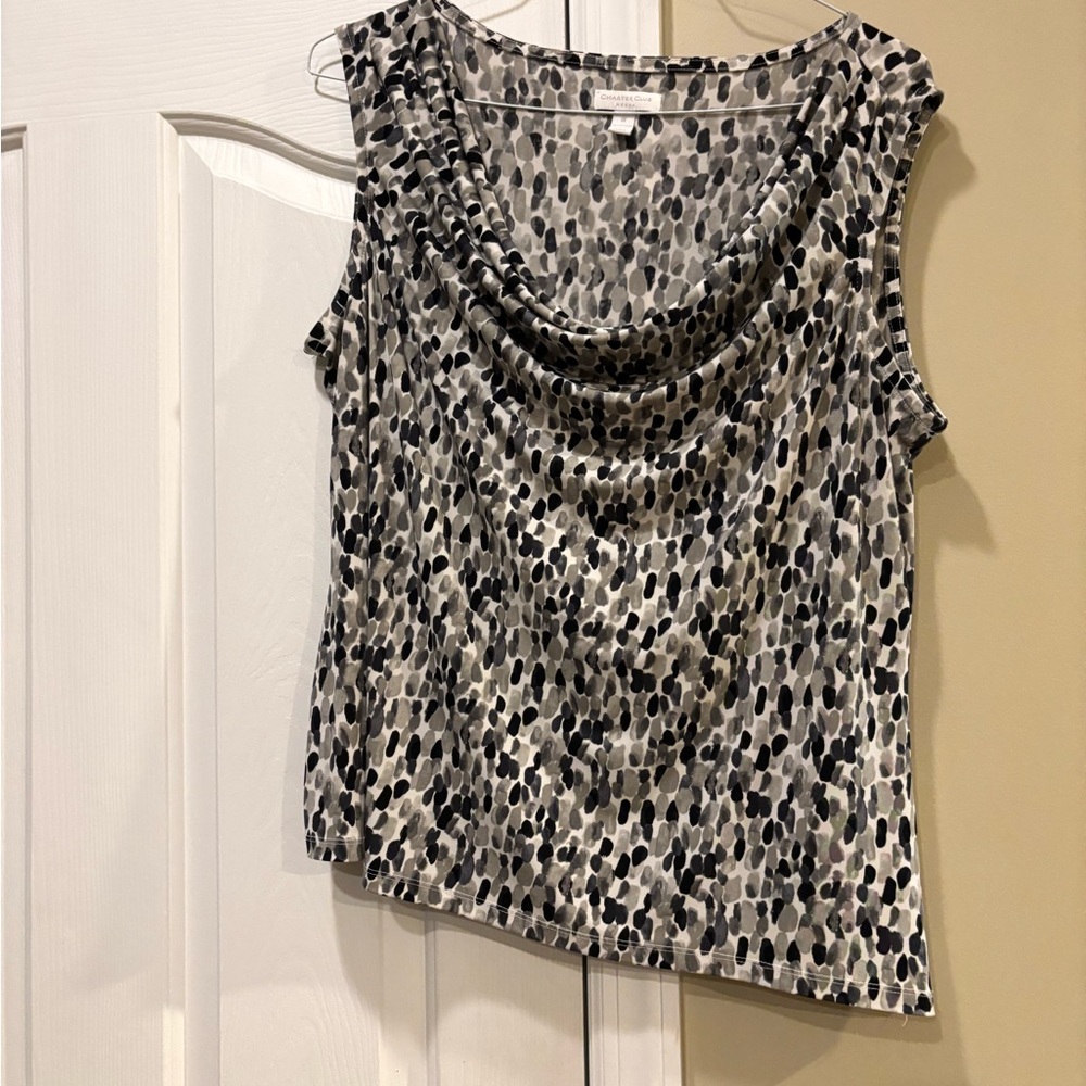 Charter Club Sleeveless Cowl Neck Blouse